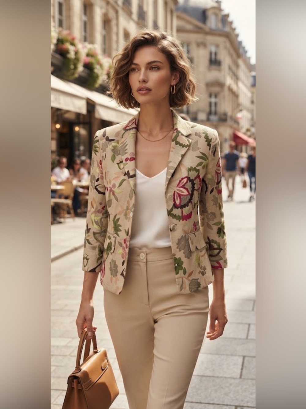 NWOT Jones of New York silk cotton embroidered floral blazer